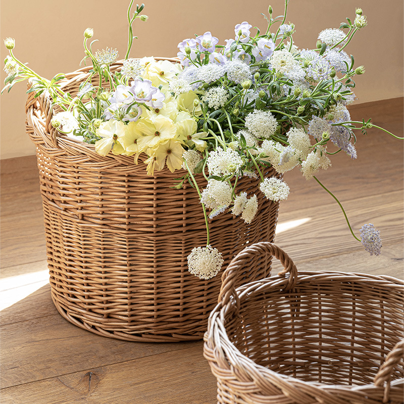 Home Essentials Bathroom Storage - Cesto Portabiancheria Intrecciato con Manici, Doppio