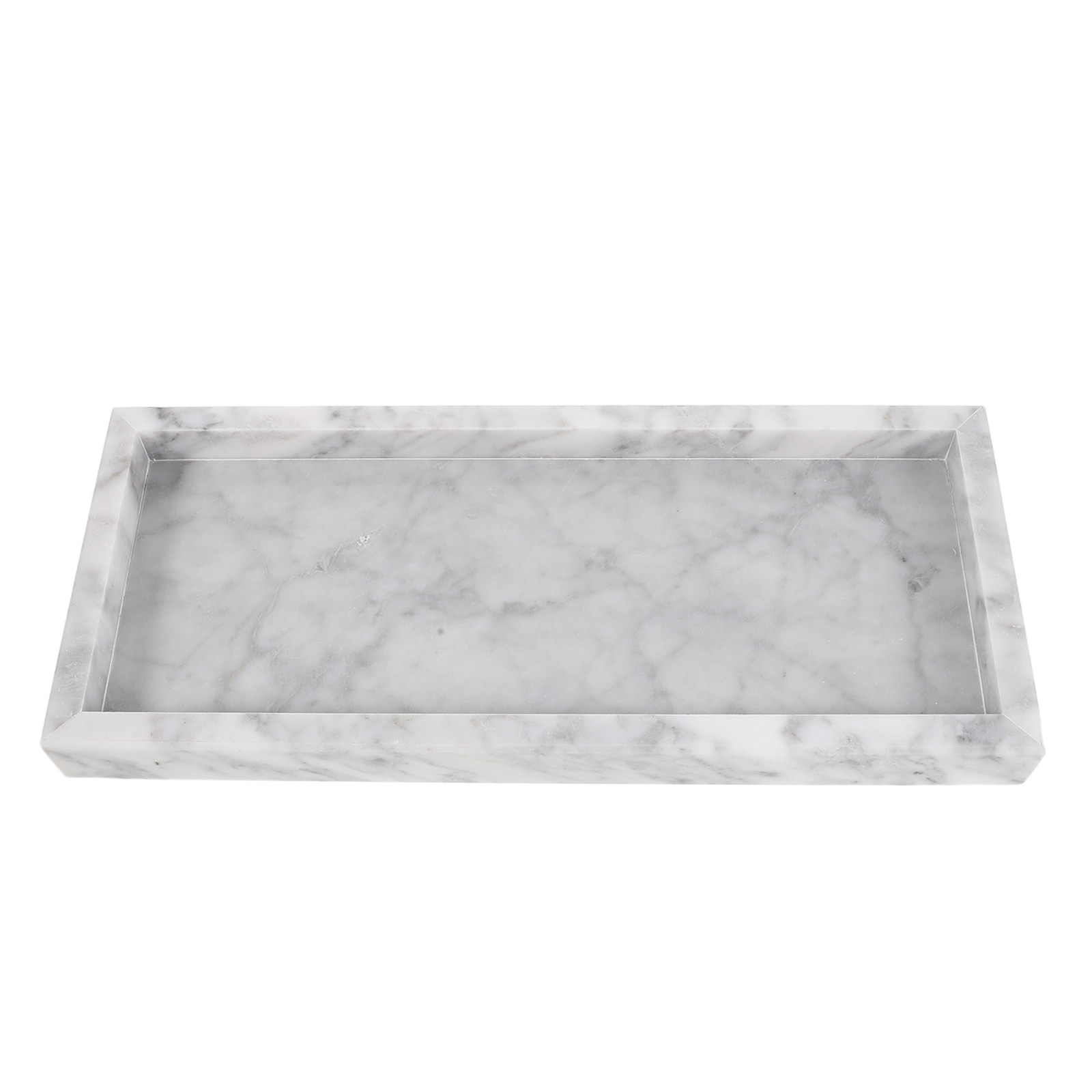 Home Bathroom Organizer - Vassoio rettangolare in marmo 12x5, vassoio