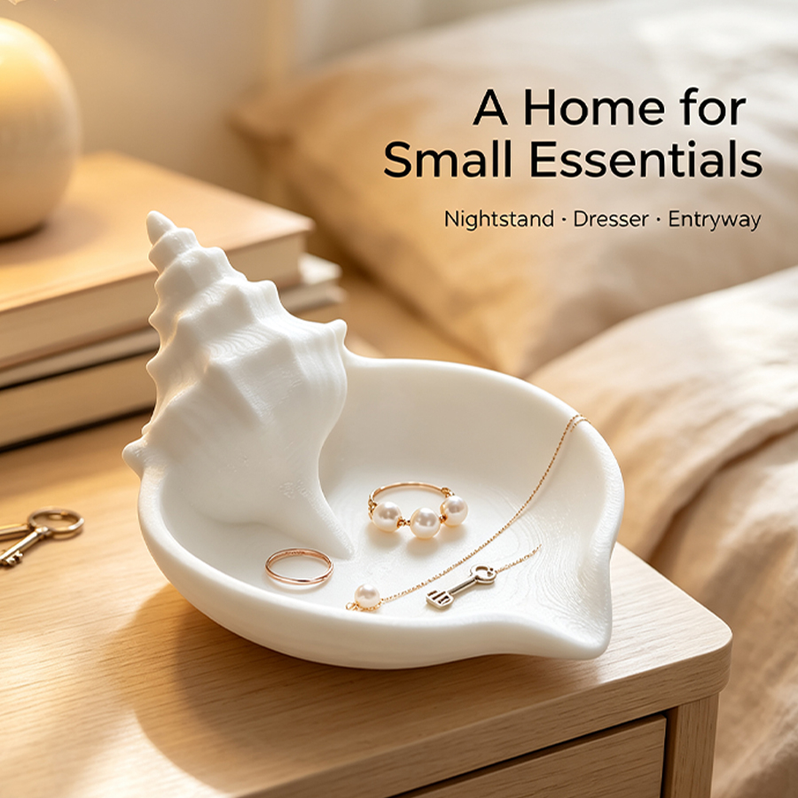 Home Essentials Bathroom Storage - Vassoio Portagioie a Forma di Conchiglia