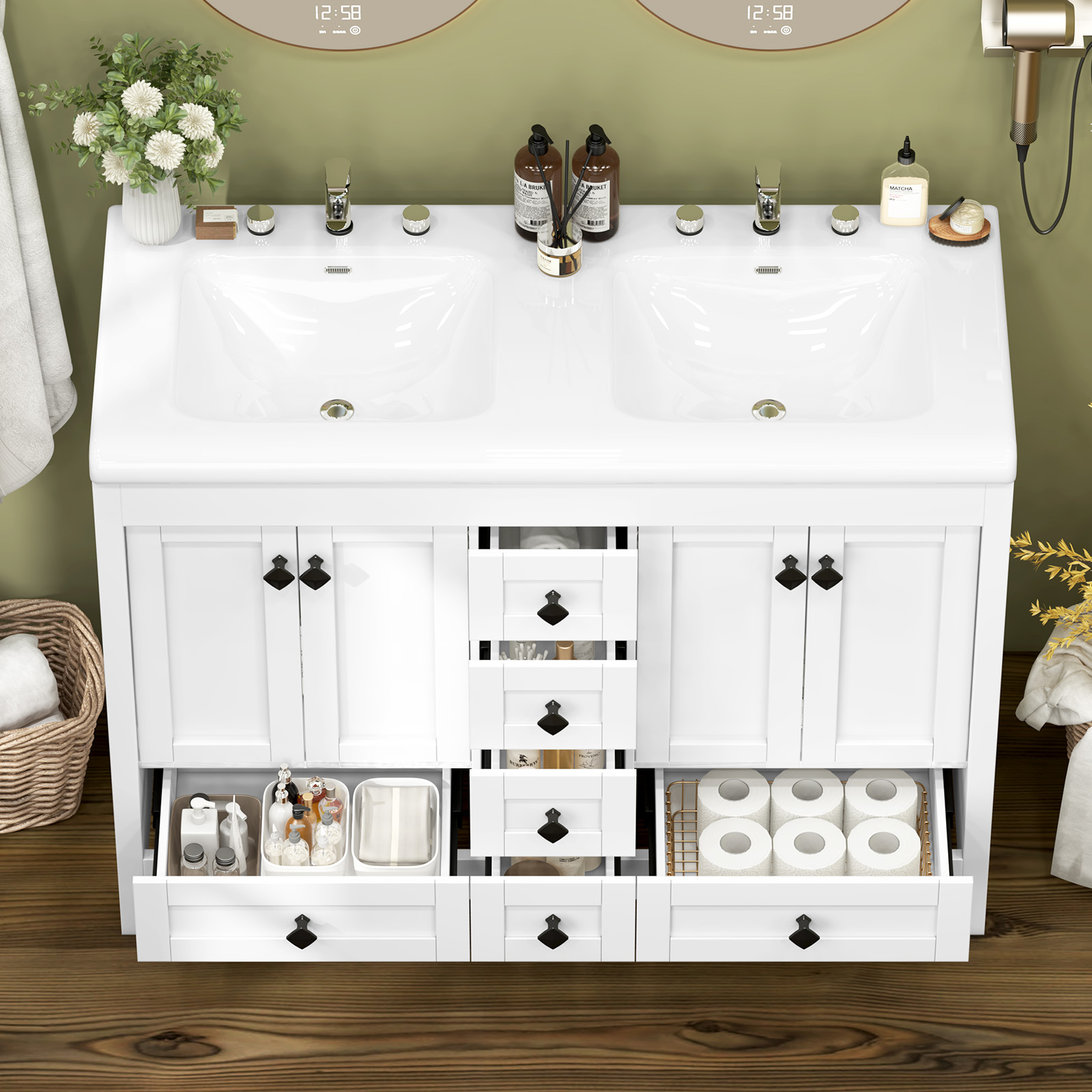 Mobile da bagno bianco da 47,3 - Home Bathroom Vanity Combo recensione e prezzo